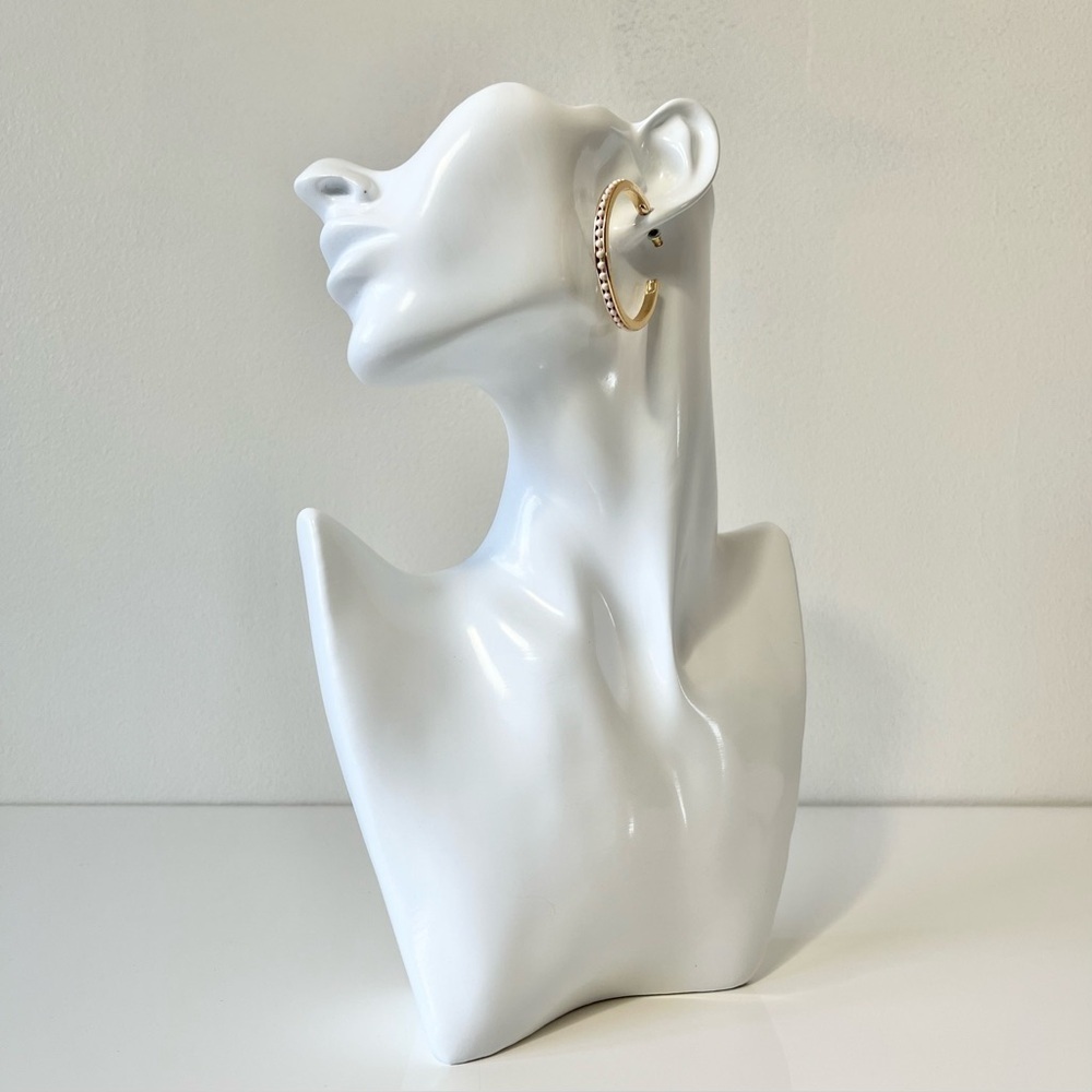 Gold Pearl C-Hoops